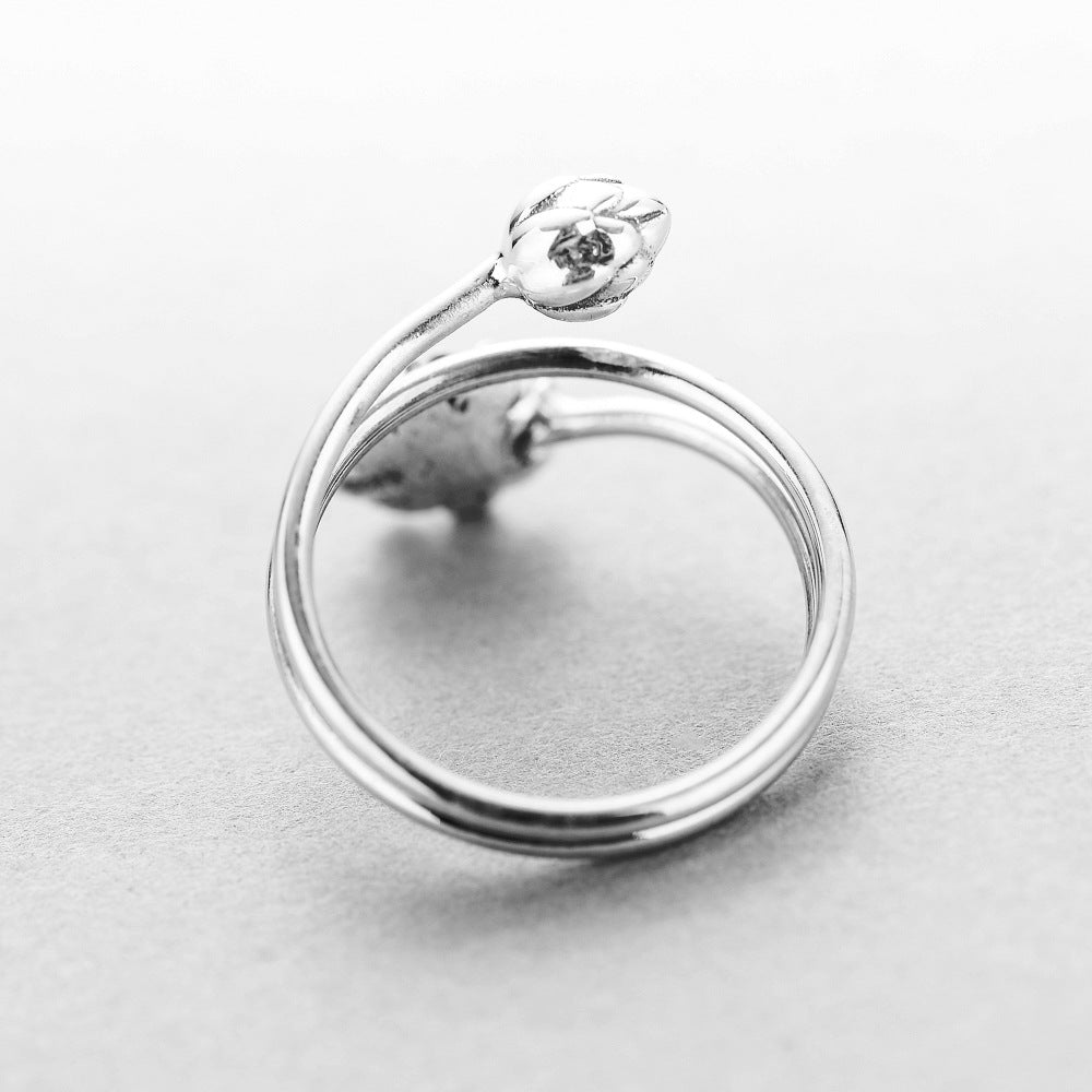 Sterling Silver Lotus Ring detail 3