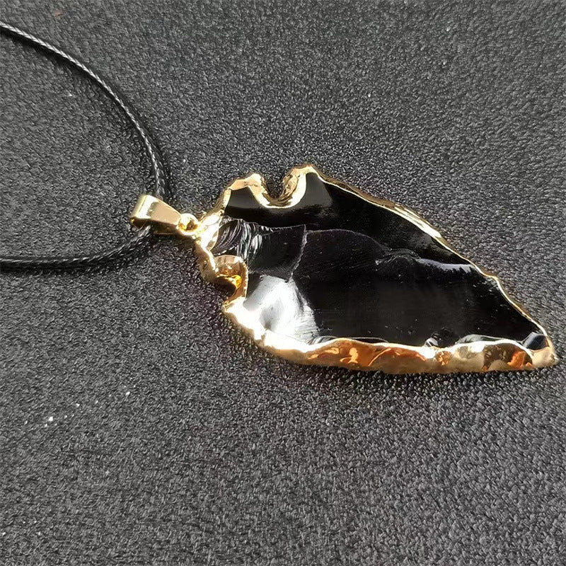 Raw Obsidian Horizon Pendant by LUMEWARD