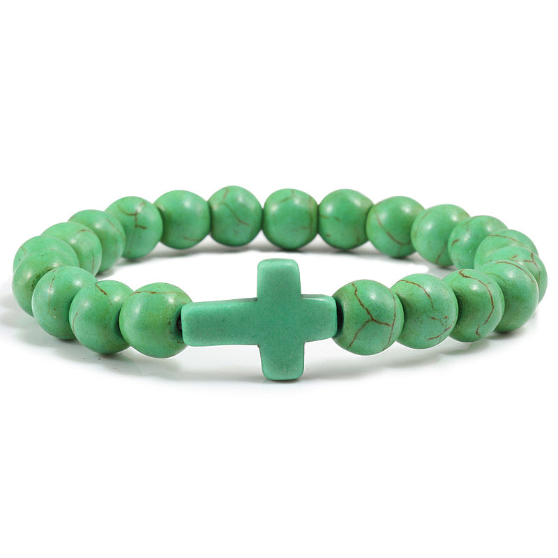 Blue Turquoise Cross Bracelet detail 2