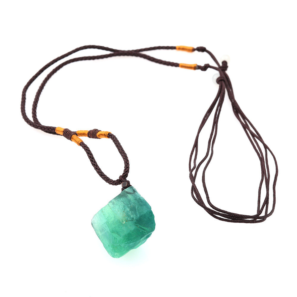 Fluorite Quartz Point Necklace detail 3