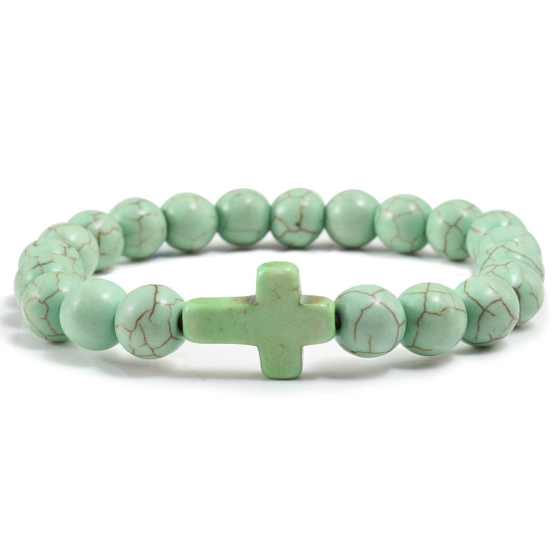 Blue Turquoise Cross Bracelet detail 4