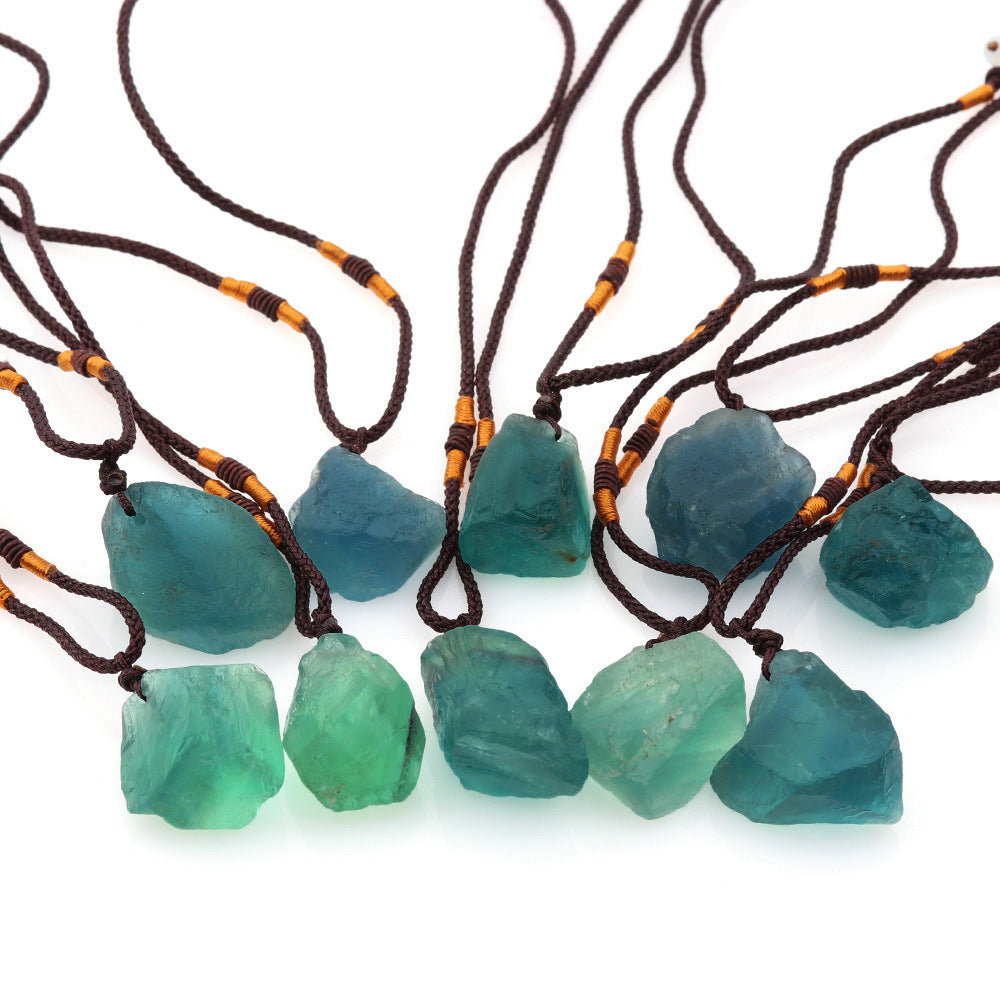 Fluorite Quartz Point Necklace detail 4