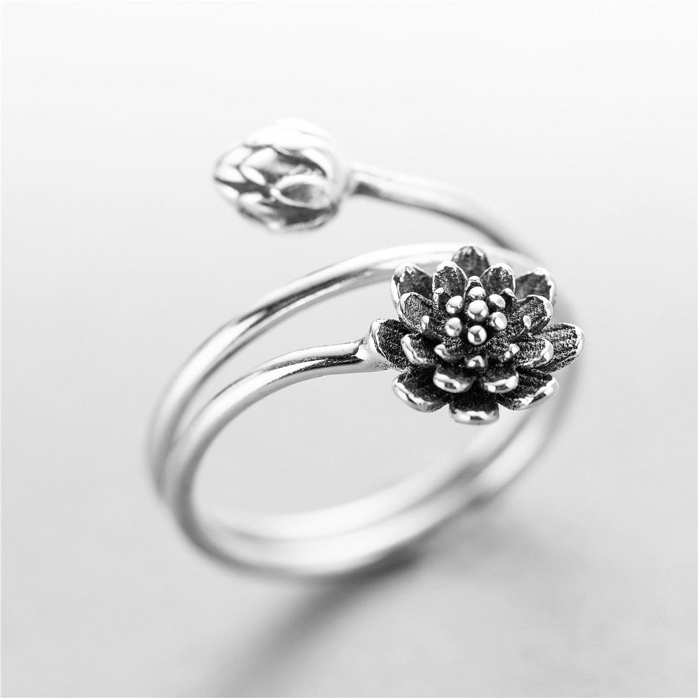 Sterling Silver Lotus Ring by LUMEWARD