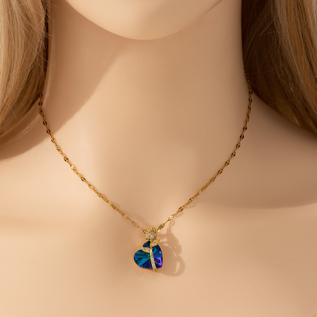 Sapphire Heart Talisman Necklace detail 2