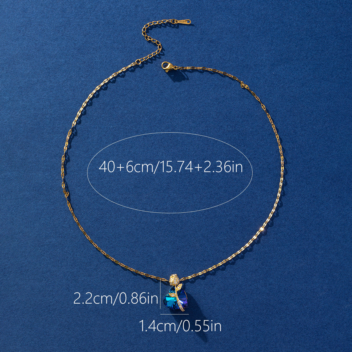 Sapphire Heart Talisman Necklace detail 4