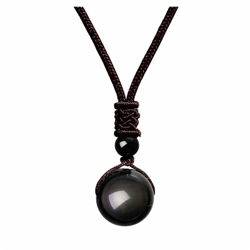 Amethyst Obsidian Orbit Pendant detail 4