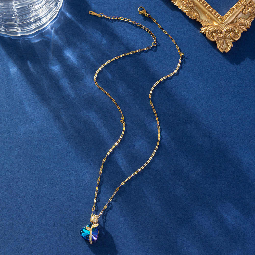 Sapphire Heart Talisman Necklace by LUMEWARD