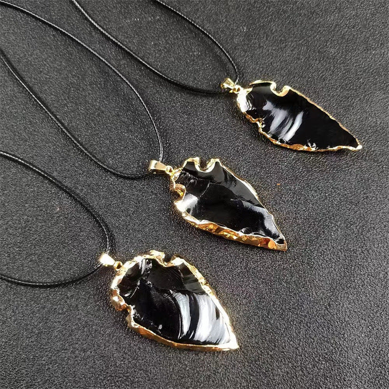 Raw Obsidian Horizon Pendant detail 2