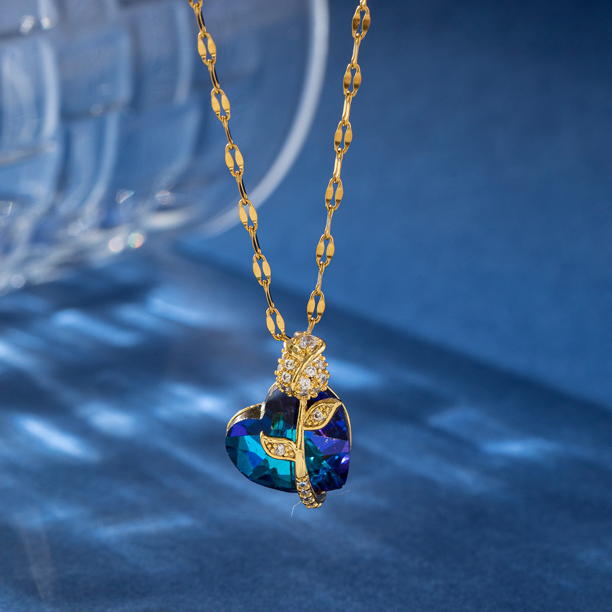 Sapphire Heart Talisman Necklace detail 3