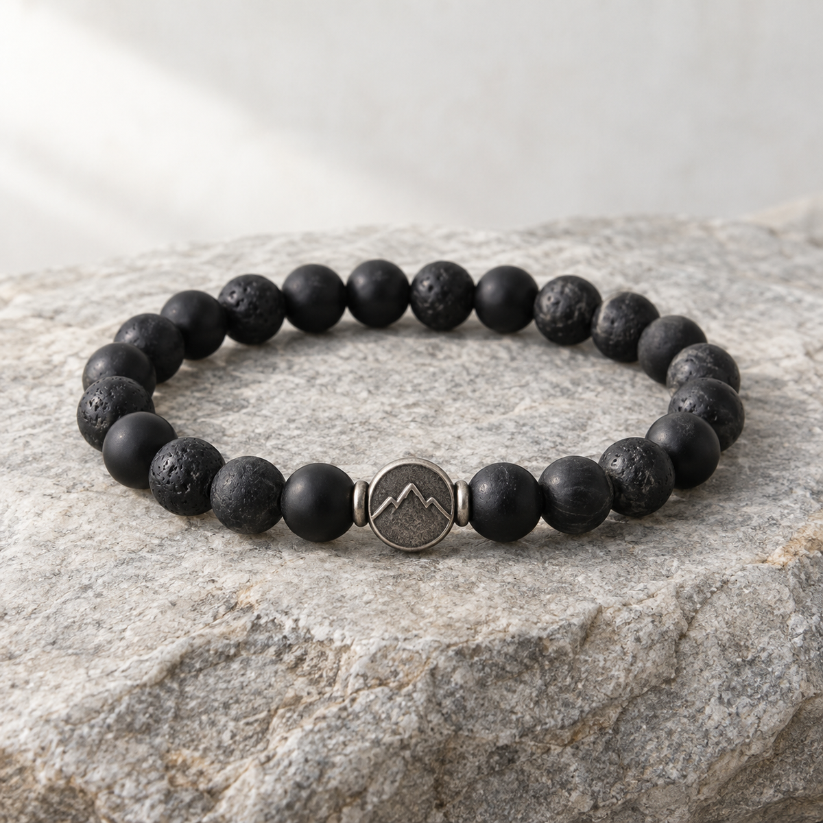 Black tourmaline grounding bracelet with matte dark beads